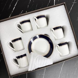 Tasses Soucoupes Café Expresso De Luxe Tasse En Porcelaine Et Soucoupe Ensemble Café Américain Cappuccino Céramique Ménage Thé El Eau Lait Tasse