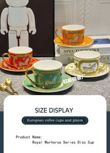 Tasses soucoupes de luxe en porcelaine café et élégant ensemble de tasses à thé boisson tasse à lait vaisselle de cuisine cadeau avec boîte
