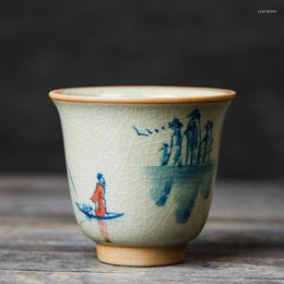 Cups Saucers Master Hand Painted Cup Chinese stijl River Pottery Jingdezheng The Ancients Tea Set Teaware Boat Mokken voor ceremonie