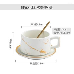 Kopjes schotels Noordse koffiekop en schotel set keramische luxe creatieve Europese stijl tazas de cafe keukenvoorraden sx50bd