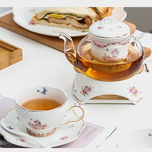 Tasses soucoupes nordique lait fleur tasse de luxe café Latte voyage mariage Royal traditionnel chinois service à thé ustensile Tazas café Drinkware