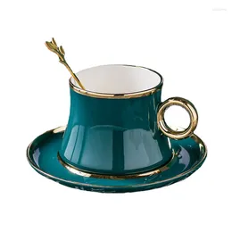 Tasses Saucers Nordic Mugs Coffee Caxe et soucoupe English Travel European Ceramic Espresso Set Kubek Do Herbaty Be50Bd
