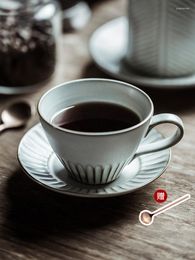 Kopjes schotels Noordse porselein koffiekopje lepel set thee gouden geavanceerde keramische theekop café taza espresso voor cadeau ee50bd