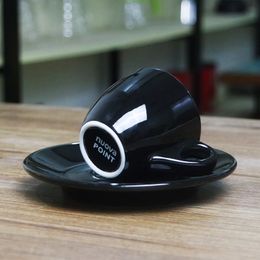 Cups Saucers Nuova Point Professional concurrentie Level Espresso Mok Dikke Cafe Cafe Coffee Cup Saucer Sets Turks