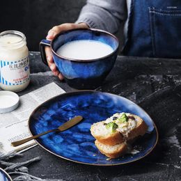 Tasses et soucoupes pour une personne, ensemble de vaisselle de petit déjeuner créatif européen, assiette en céramique domestique, tasse à lait, bol à flocons d'avoine