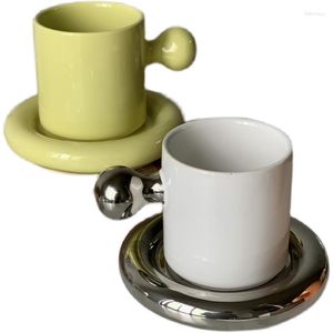 Tazas platillos originales desayuno café tazas de porcelana Vintage té de la tarde hueso China vajilla de cerámica