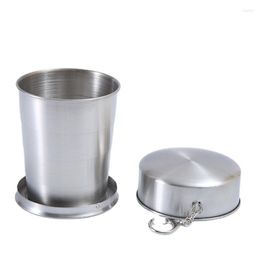 Cups Saucers Outdoor Travel Vouwkoffie beker draagbaar roestvrij staal water 75 ml/150 ml/250 ml wandelcamping watercup