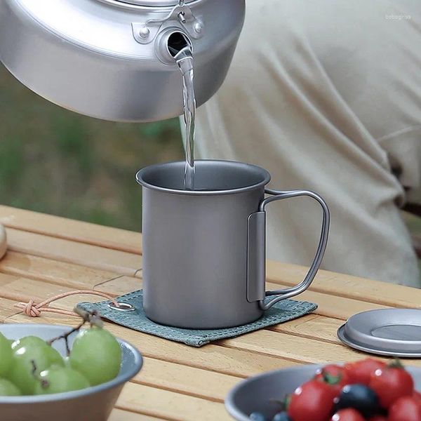 Topes platillos al aire libre con cubierta de titanio Campa Camping Cup ultralight Water Many plegable Pure Coffee Beer Stei