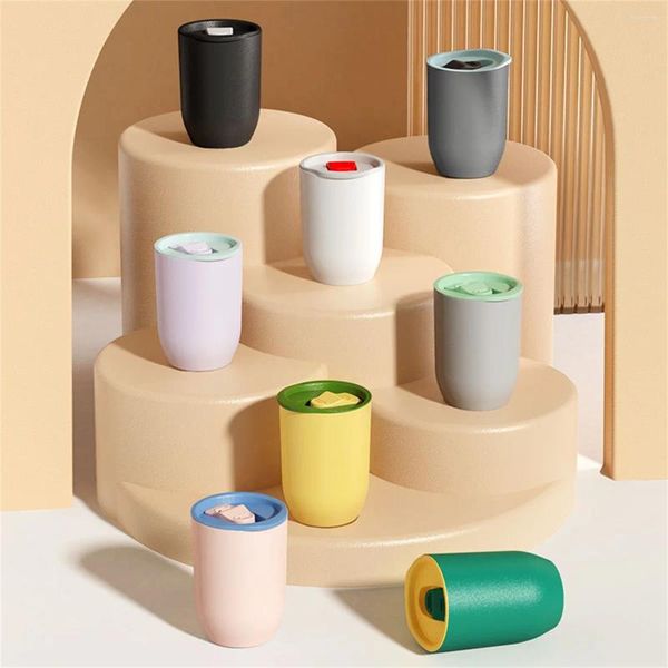 Tasses soucoupes en plastique scellé Pow Cup étanche et résistant aux chutes Durable portable multicolore en forme de U or coquille d'oeuf horizontale 12OZ