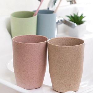 Tasses Saucers en plastique blé paille à thé tasse de poubelle de café de café respectueux de l'environnement pour cuisine de la salle de bain