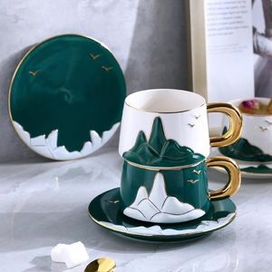 Tasses Soucoupes Relief Paysage Pocelain Café Tasse À Thé Et Soucoupe Ensemble Créatif Dans Une Boîte Cadeau Unique Anniversaire Mariage Couple Tasse Gif248r