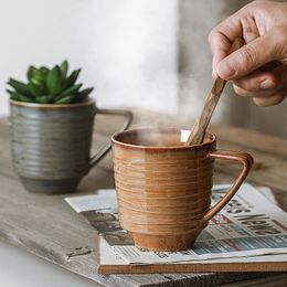 Tasses Saucers Retro American Ceramic Mug Home Niche Coffee tasses Bounger Water Cup Breakfast Creative Creat