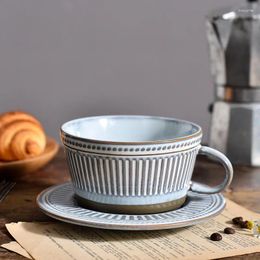 Tasses soucoupes rétro coréen tasse à café mignon personnalisé mode européenne porcelaine petit déjeuner Tazza Colazione et soucoupe