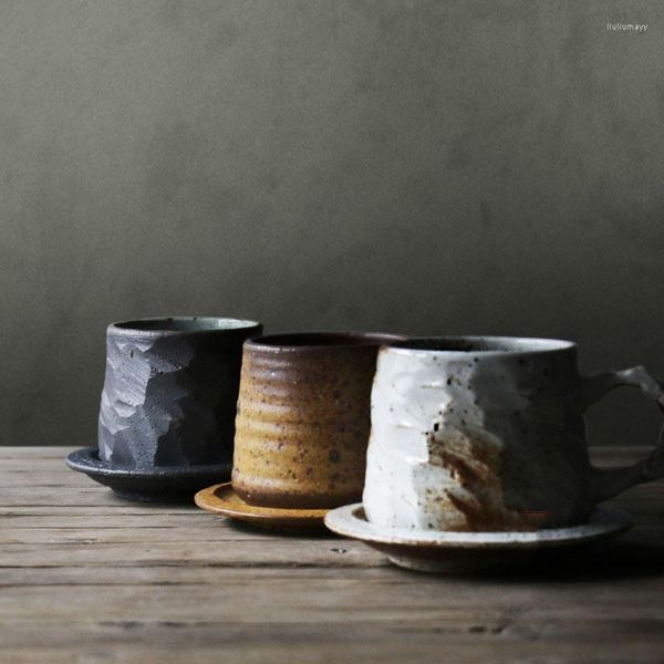 Tasses soucoupes tasse à café en céramique réutilisable esthétique tasse en émail spécial boisson Ware voyage cadeau personnalisé Copo Termico accessoires de cuisine
