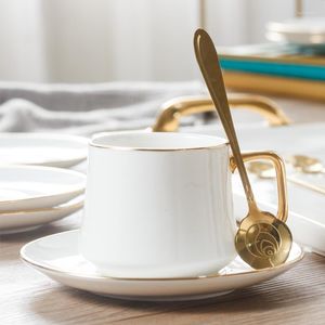 Kopjes schotels herbruikbaar Turkse koffie luxe creatieve mok keramische beker set gouden rim kahve fincan takimlari espresso