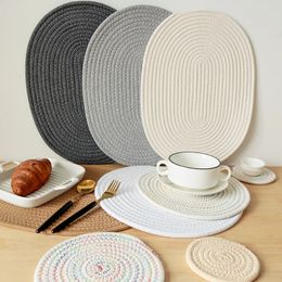 Tasses Soucoupes Corde Tissé Isolation Thermique Napperon Europe Amérique Maison Cuisine Coton Repas Tapis Table À Manger Décor Tasse Coaster Pot Pad 231206