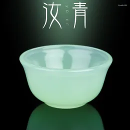 Kopjes Schoteltjes Ru Qing Celadon Porselein Theekopje - Bevochtigende Jade Kop Gast Kleine Theeglas Kungfu Set Helder en Helder Ambachten