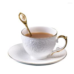Tasses soucoupes Simple porcelaine céramique thé tasse à café ensemble Latte turc porcelaine Tazas De café céramique BE50CU