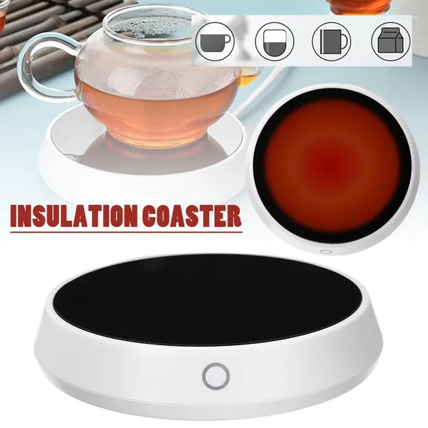 Tasses Saucers Smart Usb Coffee Mug Warmer Thé Milk Milk Tasse Chauffeur Pavater Mat Water Office Home Desk Accessoires Idée cadeau