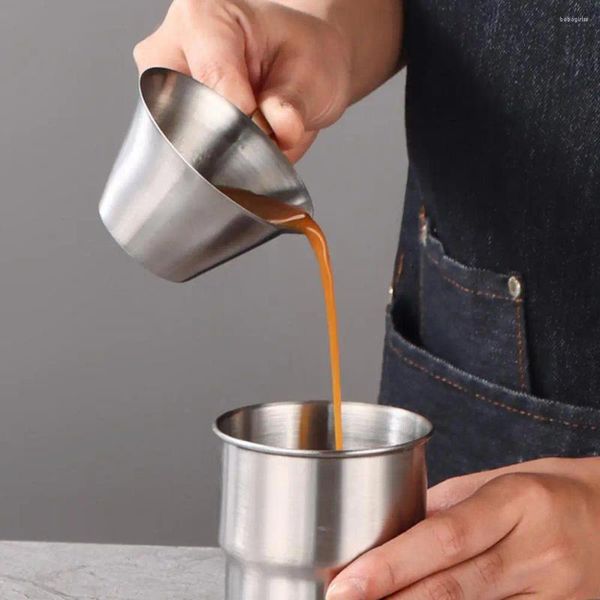 Tasses soucoupes en acier inoxydable, tasse d'extraction de café, mesure d'infusion de qualité alimentaire avec échelle pour expresso de café à domicile