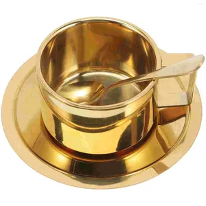 Kopjes Schoteltjes Roestvrijstalen koffiemok Grote capaciteit ontbijtgranenkopje Draagbaar ontbijt Metaal Espressoglas Kleine waterhuishoudelijke set