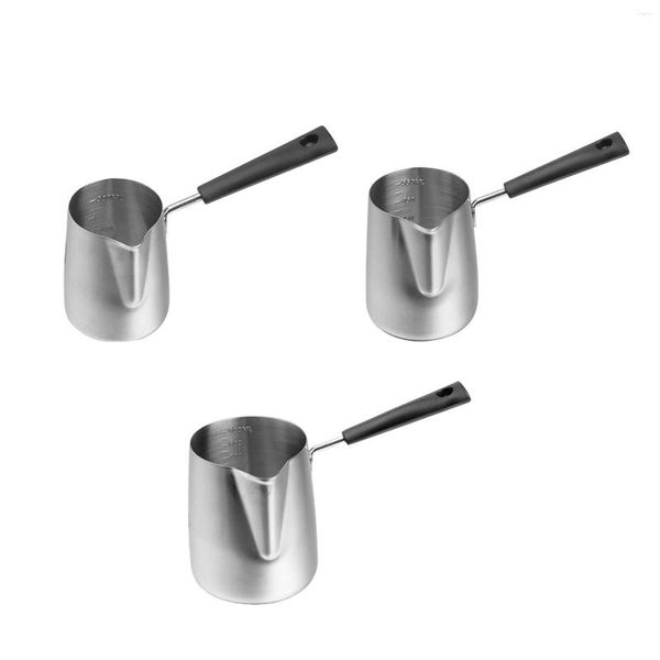 Tazas, platillos, jarra para espuma de leche de acero inoxidable con escala, taza para verter Barista, jarras de vapor, vaporizador de café para tienda de café en casa