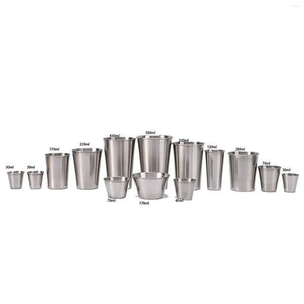 Tasses Saucers en acier inoxydable S GLASS DU VESSEL AUCUNE CHAPOS METAL AUCUNABLE POUR WHISKY TEQUILA LOCAT