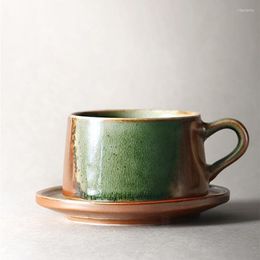 Tasses soucoupes Stoare tasse à café ensemble fait à la main Art japonais rétro céramique traditionnelle Tazas De café expresso cuisine