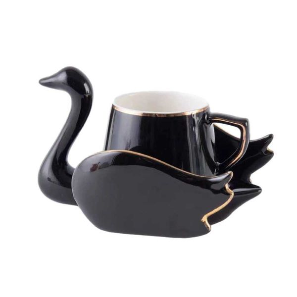 Tasses Saucers Swan Luxury Coffee tasse tasse de soucoupe Céramique avec main et vaisselle à thé à thé cappuccino