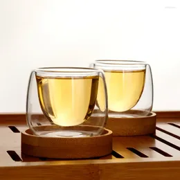 Cups Saucers Tea Cup Design Dubbelkist Bamboo Tray Set Anti-isolatie Geurende koffie theekop Copo Taza Bardak