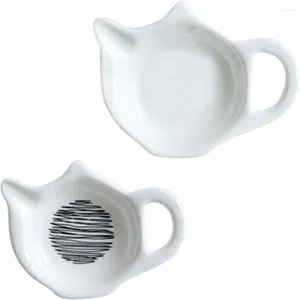 Tasses Soucoupes Soucoupe à thé Porte-bol Repose-sachet de thé Louche à tremper Ustensiles Temps de préparation Cuillère Plat Céramique Soy Rack Ketchup Ensemble de plateau de repos