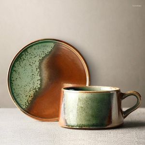Tasses soucoupes traditionnel chinois tasse à thé ensemble créatif café en céramique vaisselle Vintage ustensile réutilisable Tazas De café verres