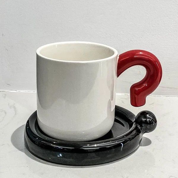 Tazas y platillos creativos únicos, tazas de cerámica de estilo Ins, diseño de nicho, sensación hermosa, taza para bebidas, café, desayuno y posavasos