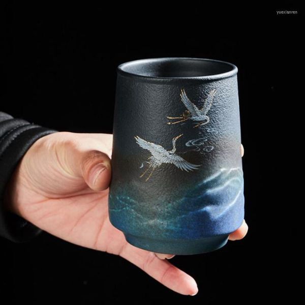 Tazas platillos único exquisito estilo clásico chino Taza de cerámica hogar Oficina café cerveza grande arte impreso