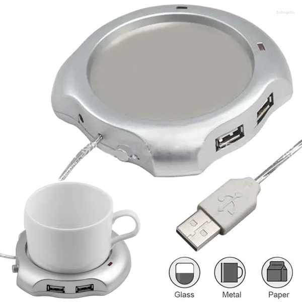 Tasses soucoupes USB thé tasse à café tasse tapis chauffant avec 4 ports Hub PC ordinateur portable bureau à domicile