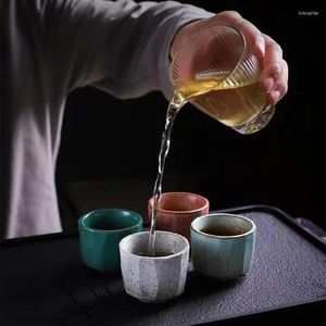 Tasses à thé en céramique Vintage, soucoupes, ustensiles pour boire du saké japonais, service à thé traditionnel domestique, accessoires de dégustation