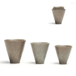 Tasses Saucers vintage poterie grossière à thé tasse en céramique peinte à la main