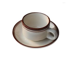 Cups Saucers Vintage White Coffee Mug Set met schotelmokken Ceramic Christmas Breakfast Afternoon Tea Cup Paar geschenken