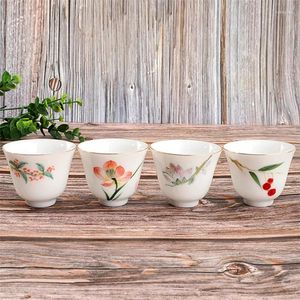 Tasses Saucers Porcelaine blanche Paysage peint à la main Tasse Céramique haut de gamme élégant maître créatif Set Drinkware