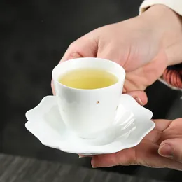 Cups Saucers Wizamony Gold en White Cup Ceramic Single Mini Chinese Luxury Office Porselein Custom Kitchen Tea Set
