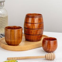 Kopjes schotels houten handgemaakte natuurlijke sparrenbeker voor bierthee koffie melk water grote buik mug bar drinkware accessoires