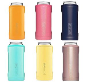 Tasses Slim Double paroi en acier inoxydable isolé peut tasse refroidisseur pour 12 Oz Slims canettes tasse Thermos paillettes sirène cadeau de noël 7082280