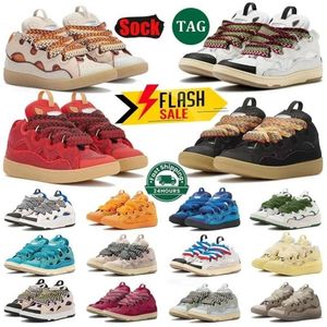 Curb Mesh tissé chaussures décontractées en cuir gaufré hommes femmes plate-forme semelle blanc ivoire rouge pâle noir bleu vert multi chaussure hommes chaussures baskets campus formateurs