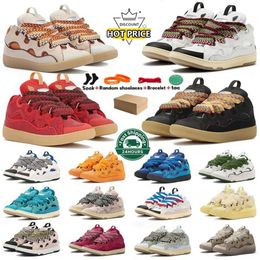 Baskets décontractées tissées en maille de bordure, chaussures habillées de styliste pour hommes et femmes, baskets décontractées extraordinaires en cuir de veau et caoutchouc Nappa, semelle plateforme Lanvinssss casual shoes