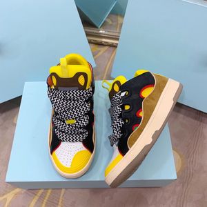 Curb SNEAKERS Casual Shoes Men Women Thick Sole Bread Shoes Multi Color Leather Classic Sports Shoes Python Embroidered Lover Ace Sports Shoes Sizes