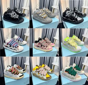 Zapatillas de deporte de diseñador de malla tejida para hombre zapatos para mujer con cordones en relieve en napa becerro zapato plataforma de goma tranier