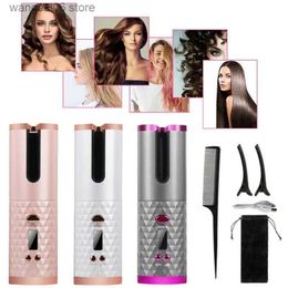 Rizadores Alisadores Inteligente Inalámbrico Automático Curling Iron Portátil Recargable Lazy Hair Curler Scald-Free Herramientas de Peinado Multifunción T231216