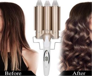 Krultang 3 Barrel Krultang 1 Inch Haar Wavers Verstelbare Temperatuur Curling Wand Tang Krimpen Bubble Styling Tool5760203