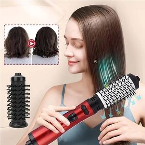 Fers à friser 2 en 1 rotatif électrique lisseur brosse cheveux bigoudi sèche-cheveux brosse Air peigne négatif Ion cheveux Styler peigne 231120