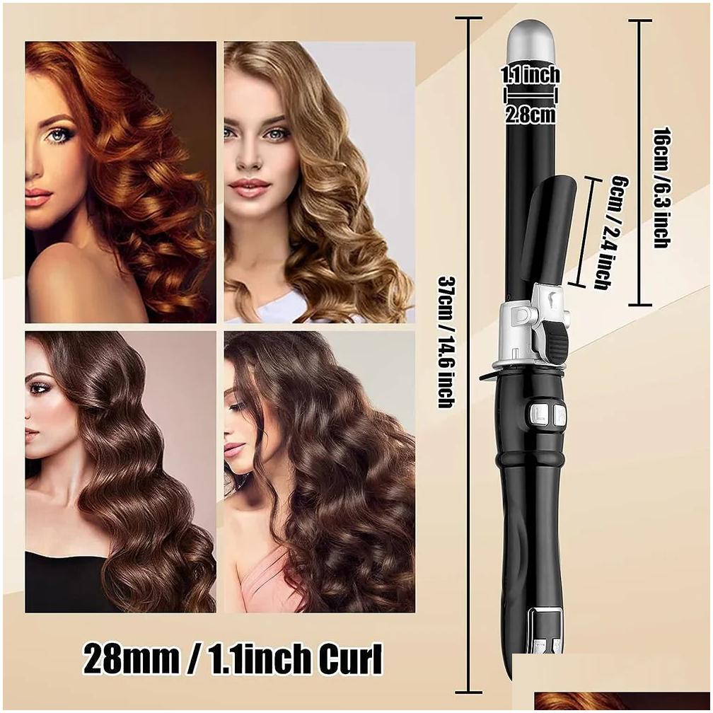 Curling Irons 25/28/32Mm Ceramic Barrel Hair Curlers Matic Rotating Iron For Wands Waver Styling Appliances Drop Delivery Products Car Dhff5